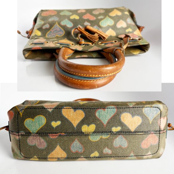Dooney & Bourke Tote Bag Crayon Hearts Vintage Y2K Retro Handbag with Ch… - Picture 5 of 9